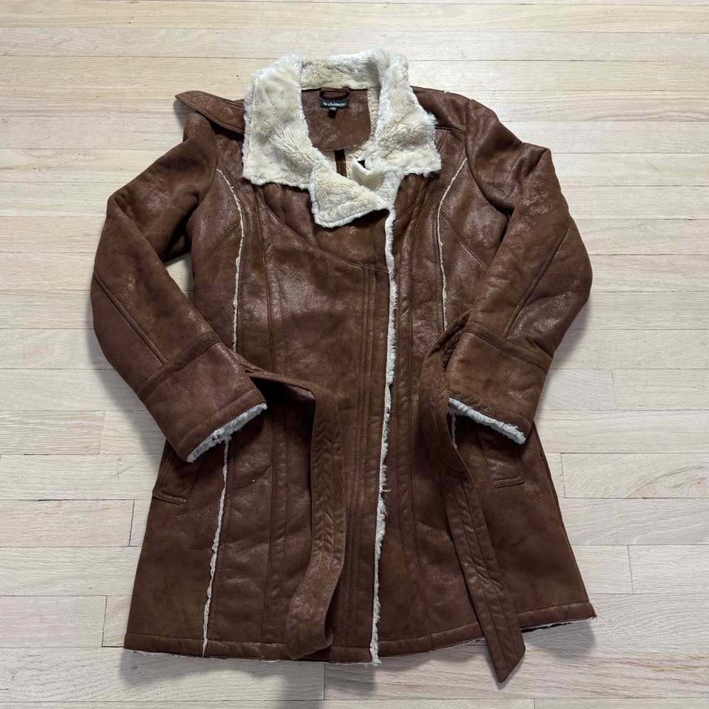 Le Chateau Brown Teddy Jacket Small